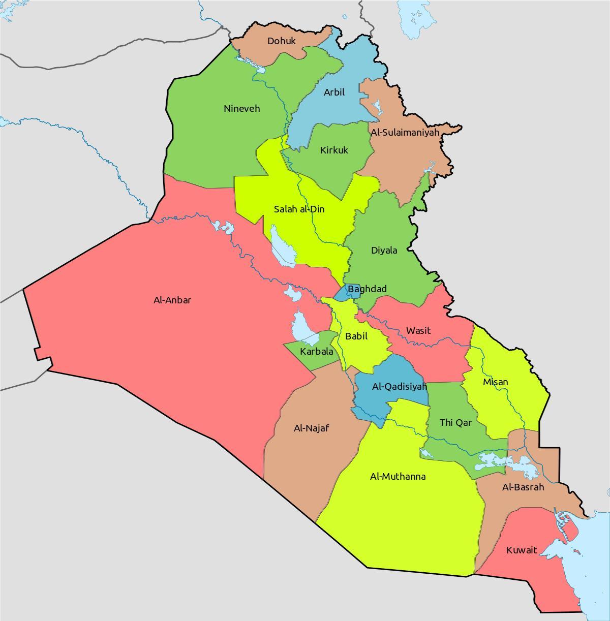 kuwait mapa com os blocos