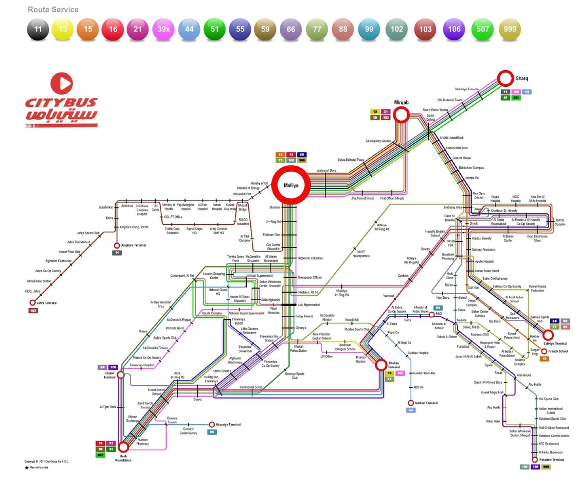 cidade do kuwait ônibus 999 mapa de rotas