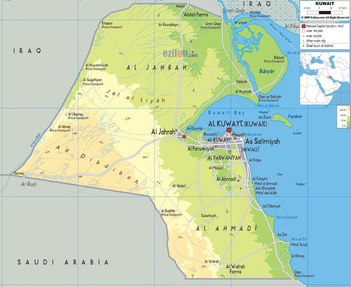mapa de kuwait município
