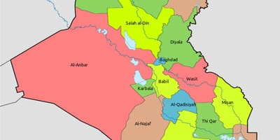 Kuwait mapa com os blocos