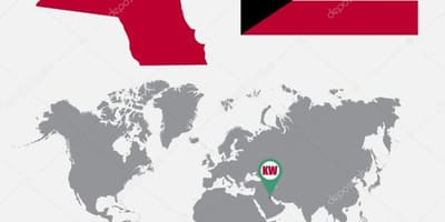 Kuwait mapa no mapa