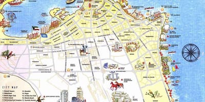 Mapa de kuwait dos turistas