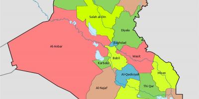 Kuwait mapa com os blocos